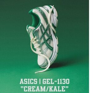 ASICS Cream and Kale Green Sneakers